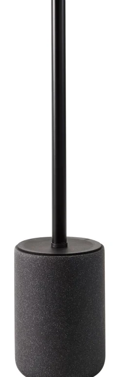 CASA Accesorios Water|Moon Cepillo Wc En Soporte Negro, Gris Oscuro