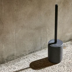 CASA Accesorios Water|Moon Cepillo Wc En Soporte Negro, Gris Oscuro