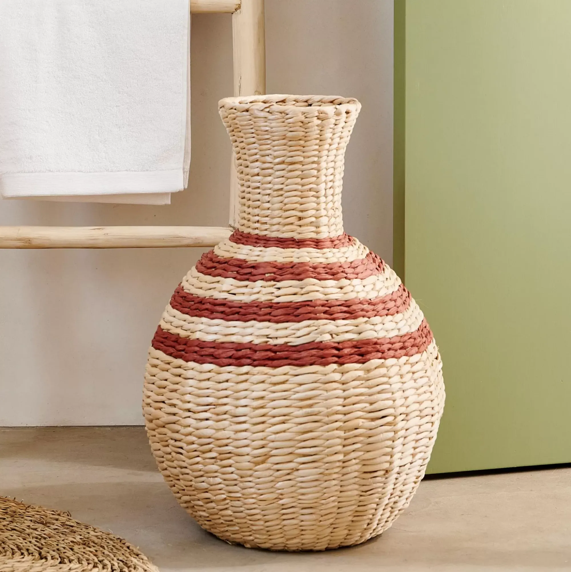 CASA Floreros|Nepal Florero Marron, Natural, Rojo Oscuro