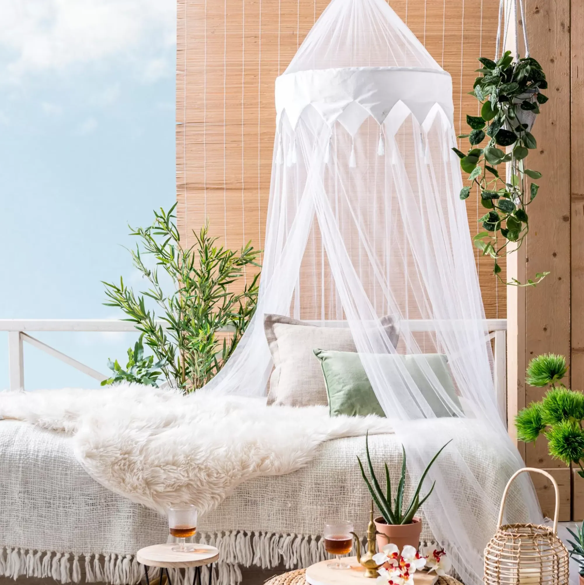 CASA Decoracion Colgante|Oriental Mosquitera Blanco