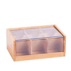 CASA Accesorios De Té|Panda Caja Para Te 6 Compart. Transparente, Natural