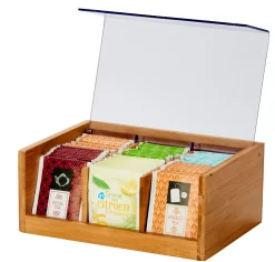 CASA Accesorios De Té|Panda Caja Para Te 6 Compart. Transparente, Natural