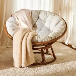 CASA Sillones|Papasan Silla Natural, Blanco Apagado