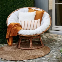 CASA Sillones|Papasan Silla Natural, Blanco Apagado