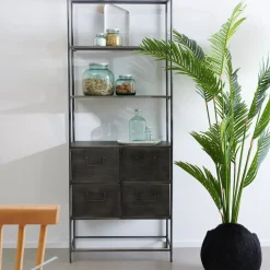 CASA Estanterías|Pharma Estanteria De Pared Con 4 Cajones Negro