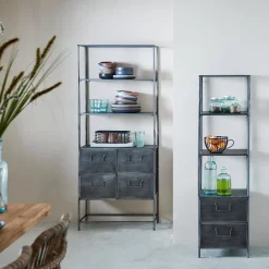 CASA Estanterías|Pharma Estanteria De Pared Con 4 Cajones Negro