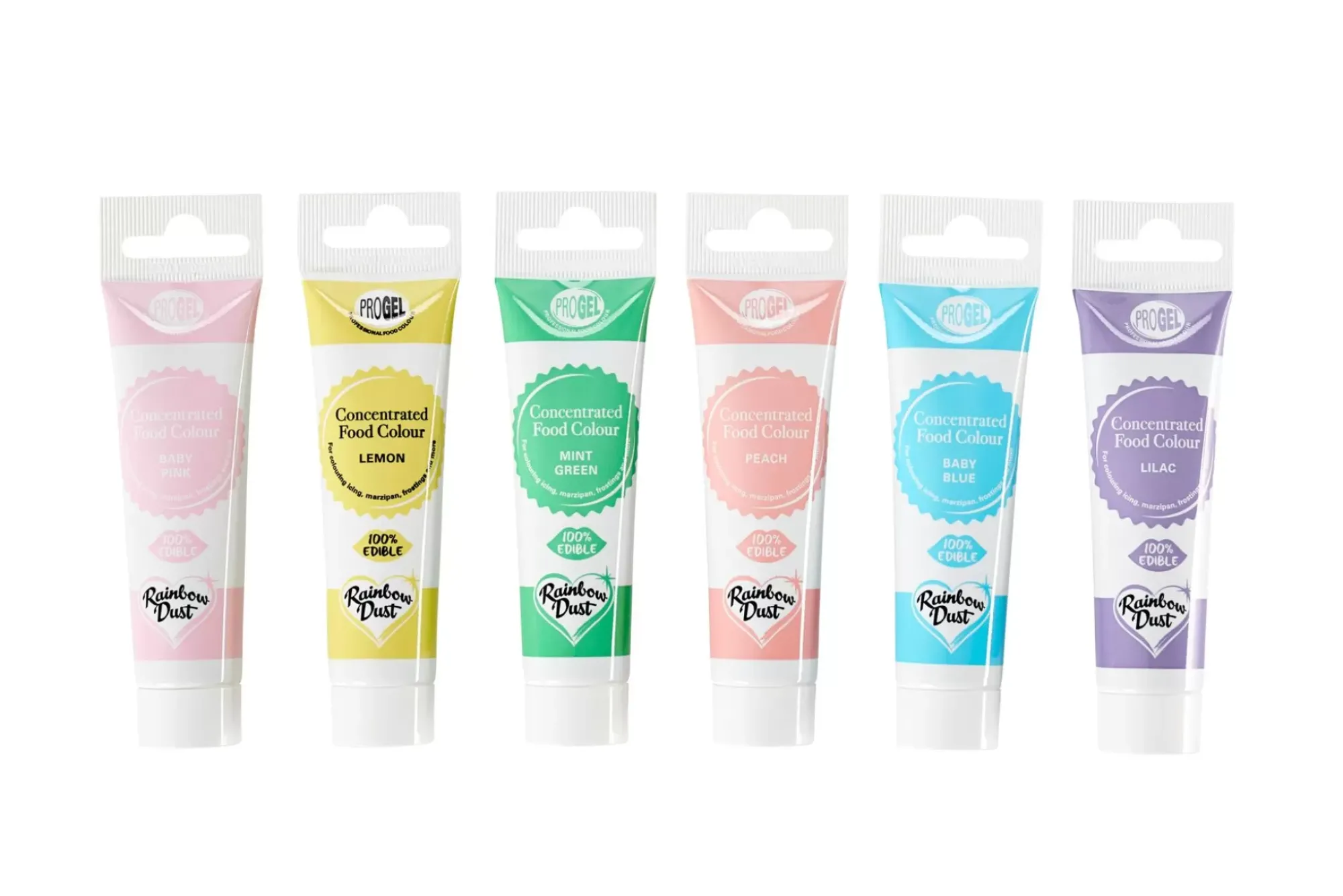 CASA Alimentos|Rainbowdust Paquete 6 Gel Color P/Pasta Azucar Tonos Pastel Varios Colores