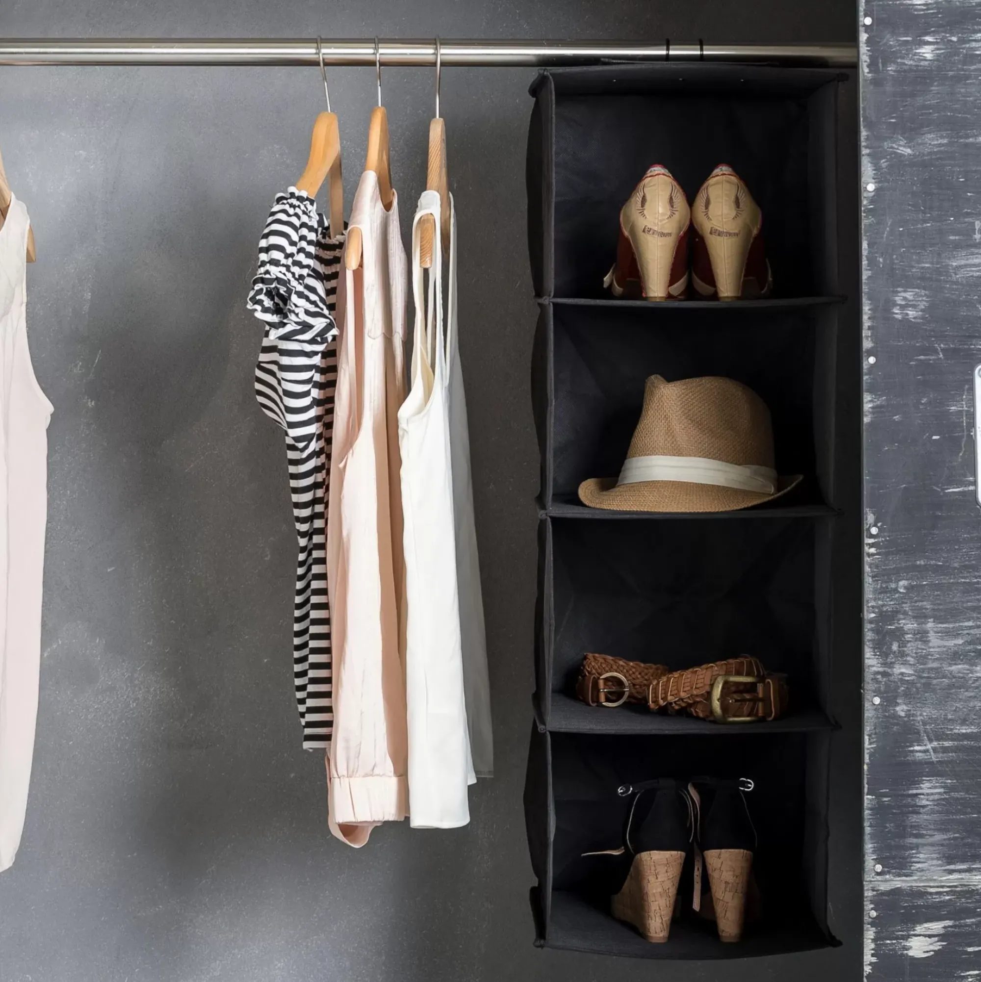 CASA Estantes|Rango Sistema Almacenaje 4Compartimentos Gris Oscuro