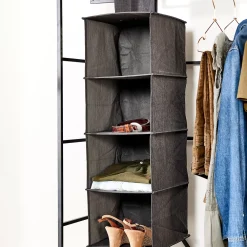 CASA Estantes|Rango Sistema Almacenaje 4Compartimentos Gris Oscuro