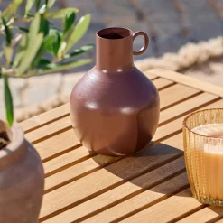 CASA Floreros|Rondo Florero Marron Oscuro