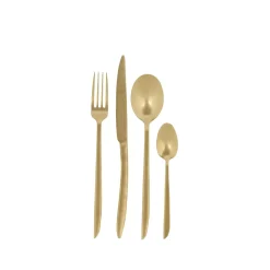 CASA Juegos|Roxanne Cubierto De 16 Piezas Oro Claro