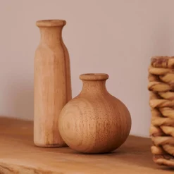 CASA Floreros|Rubberwood Florero Decorativo Natural