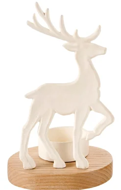 CASA Soprortes Para Velitas|Scandy Deer Soporte Para Vela Pequena Blanco, Natural