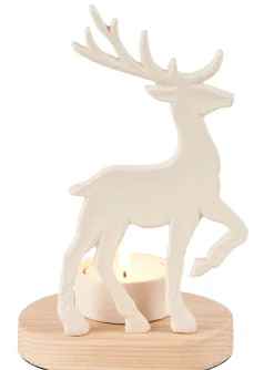 CASA Soprortes Para Velitas|Scandy Deer Soporte Para Vela Pequena Blanco, Natural
