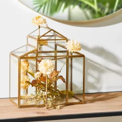 CASA Soportes Para Plantas|Serre Terrario De Plantas Dorado