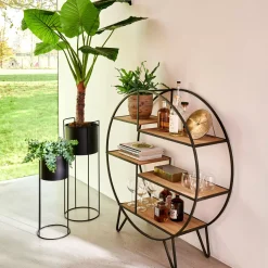 CASA Estanterías|Sirkel Estanteria De Pared Negro, Natural