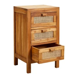 CASA Cajoneras|Teck Cajonera 3 Cajones Natural