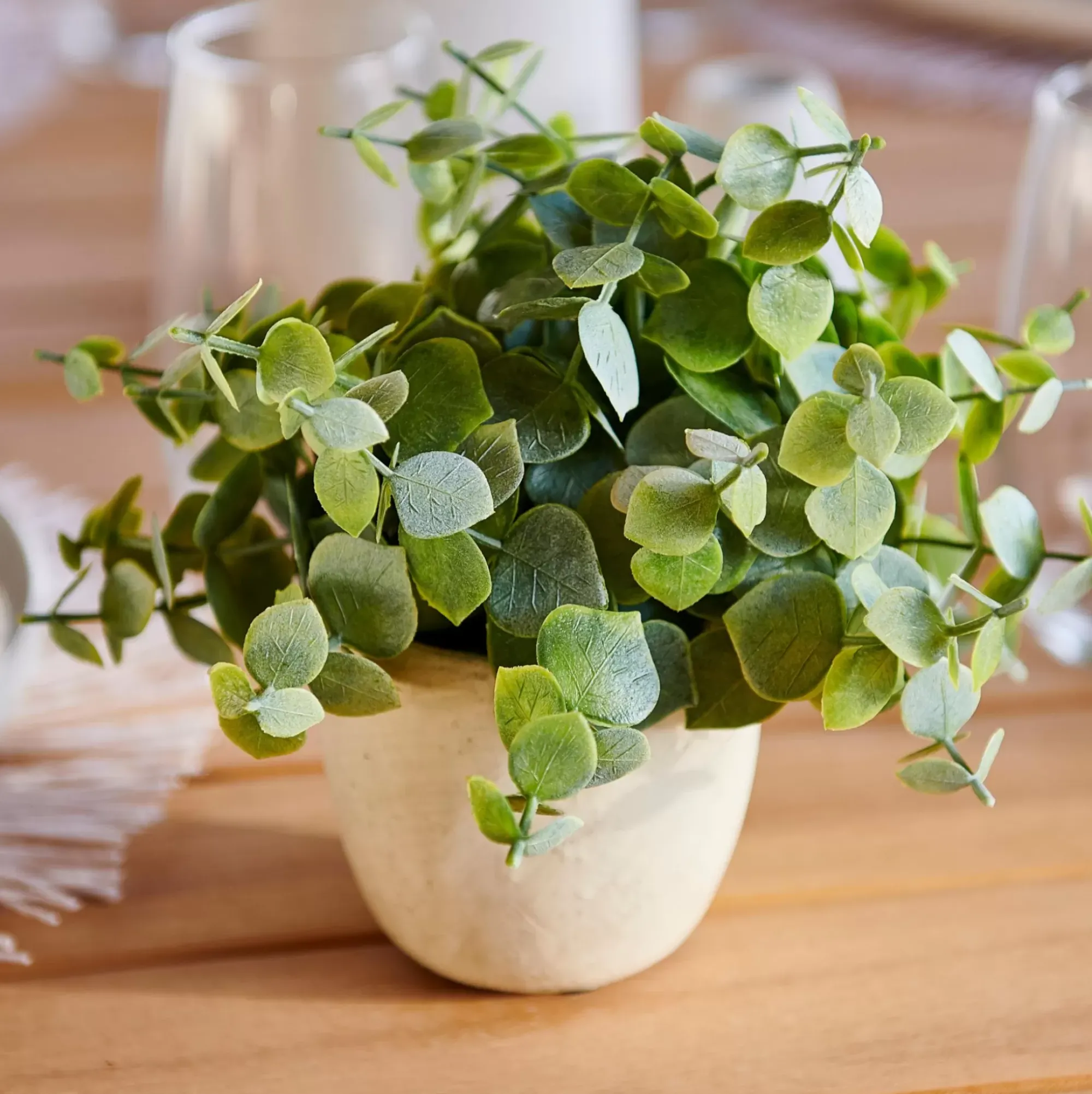 CASA Plantas Artificiales|Terra Planta En Maceta Blanco, Verde