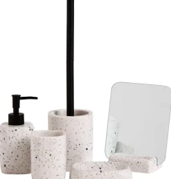 CASA Accesorios Water|Terrazzo Cepillo Wc En Soporte Blanco