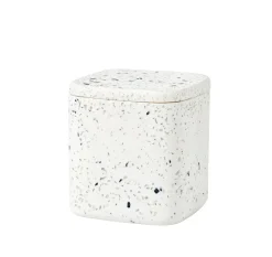 CASA Accesorios De Tocador|Terrazzo Soporte De Algodones Blanco