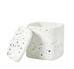 CASA Accesorios De Tocador|Terrazzo Soporte De Algodones Blanco