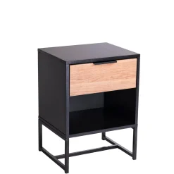 CASA Cajoneras|Trenton Mesilla De Noche Negro, Natural