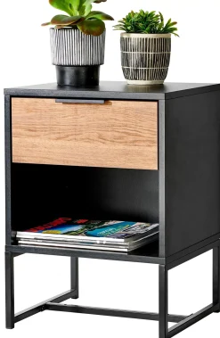 CASA Cajoneras|Trenton Mesilla De Noche Negro, Natural