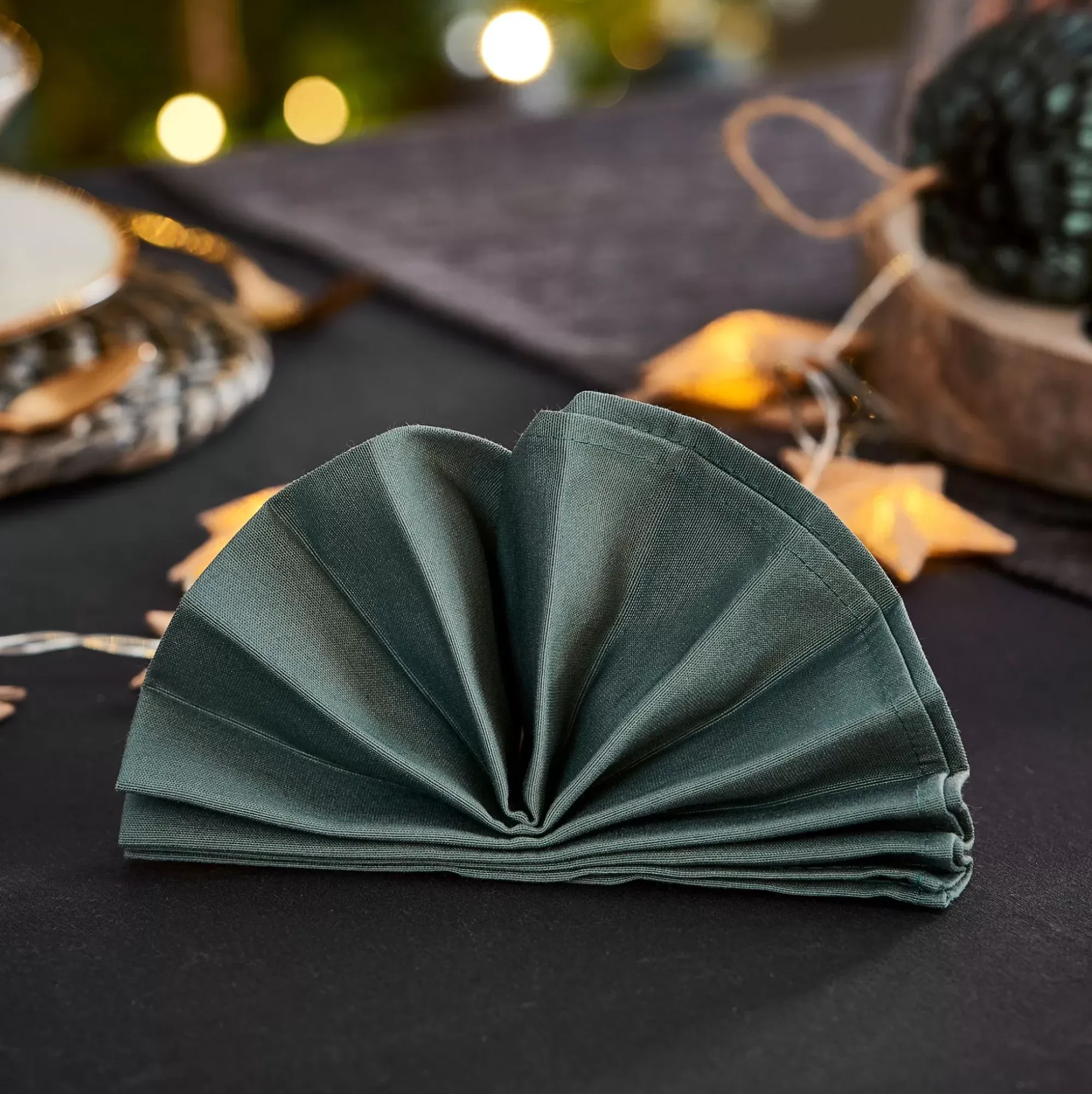 CASA Servilletas|Uniline Servilleta Verde Oscuro