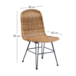 CASA Sillas De Jardín|Vienna Silla De Comedor Negro, Natural