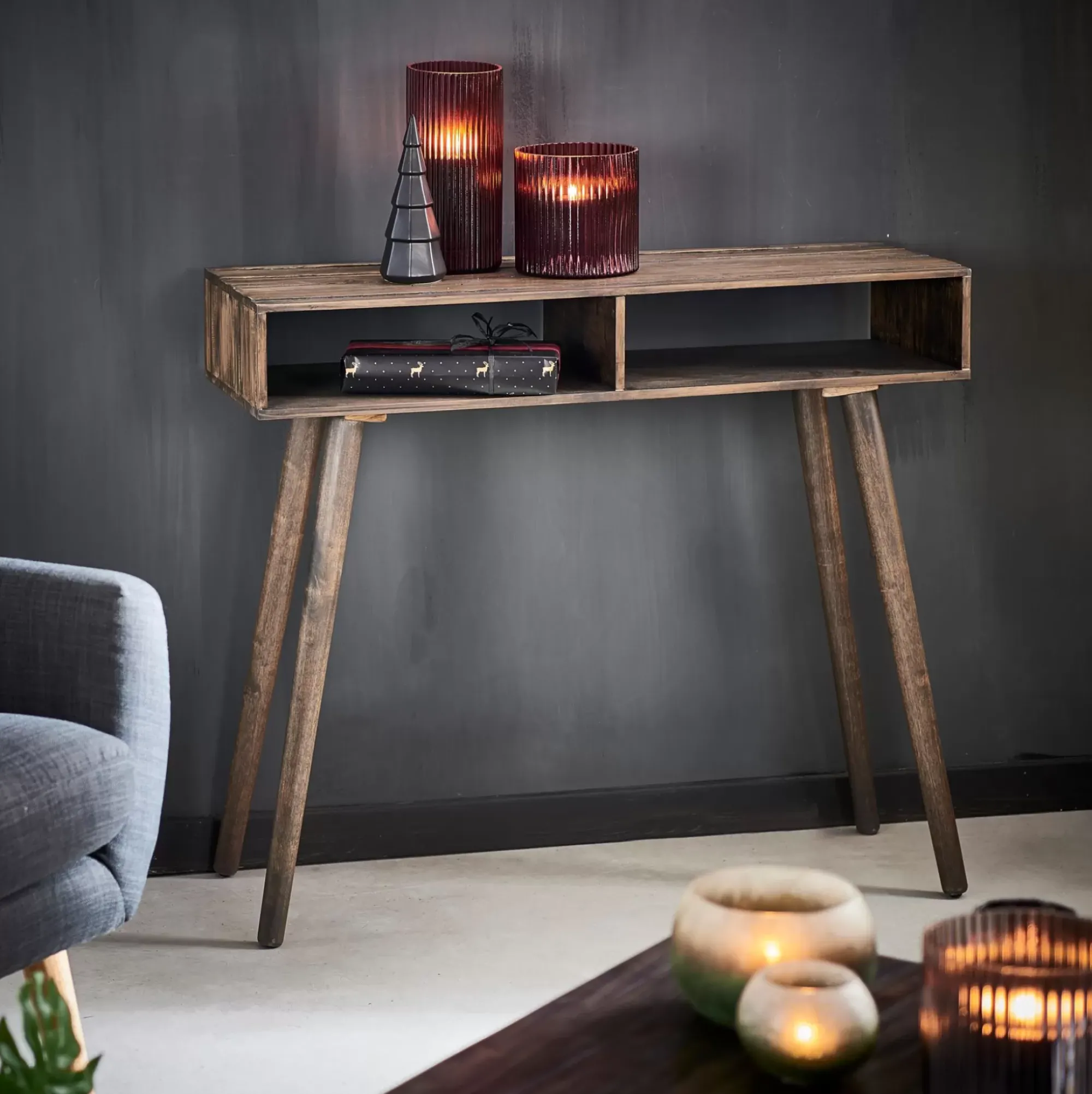 CASA Consolas|Vintage Consola Marron, Natural