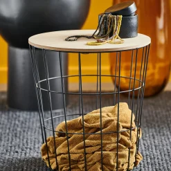 CASA Mesas Auxiliares|Wire Mesa Auxiliar Negro, Natural