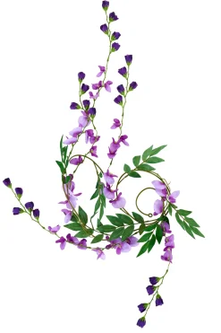 CASA Ramos Artificiales|Wisteria Guirnalda Verde, Morado, Morado Claro